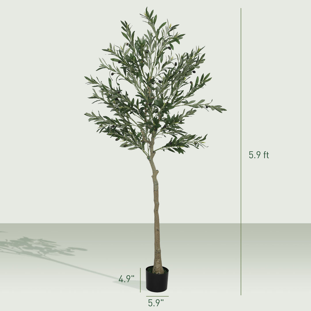 Buy farmhouse furniture Valencia 6ft Artificial Olive Tree – Spanish Mediterranean Interior Plant - Modern Cottage Farmhouse Furniture