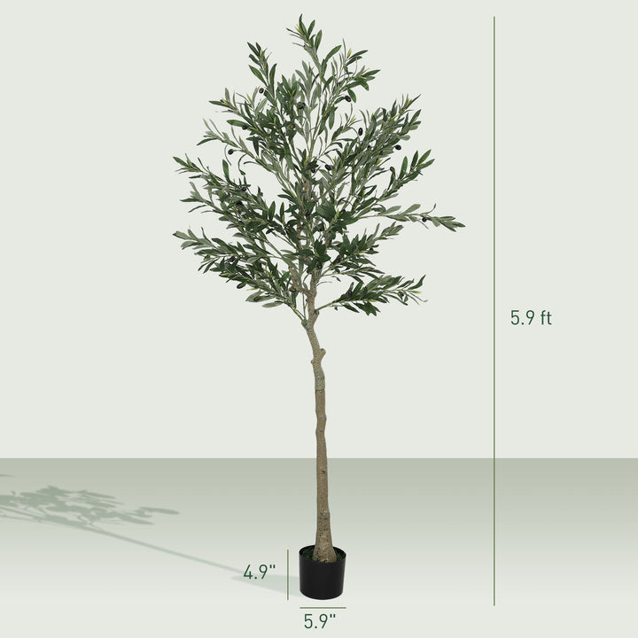 Buy farmhouse furniture Valencia 6ft Artificial Olive Tree – Spanish Mediterranean Interior Plant - Modern Cottage Farmhouse Furniture
