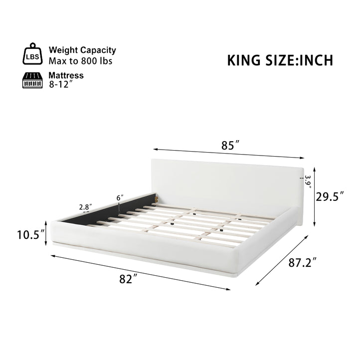 Buy farmhouse furniture Cypress | Soft White Mediterranean Upholstered King Size Bed Frame - Modern Cottage Farmhouse Furniture