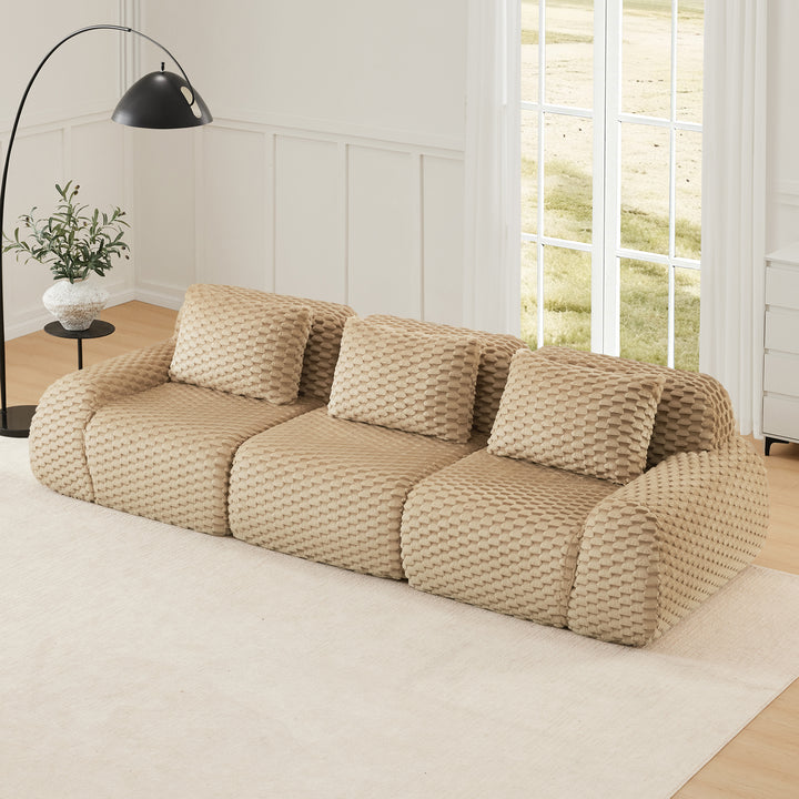 Buy farmhouse furniture Large Modern Italian Woven Boucle Modular Sectional Sofa Sectional Couch - Modern Cottage Farmhouse Furniture