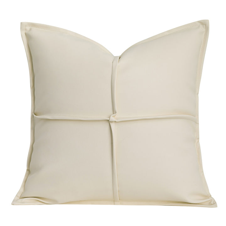 Buy farmhouse furniture Thurii | Leather Mediterranean Cross Pleated Pillowcase - Modern Cottage Farmhouse Furniture