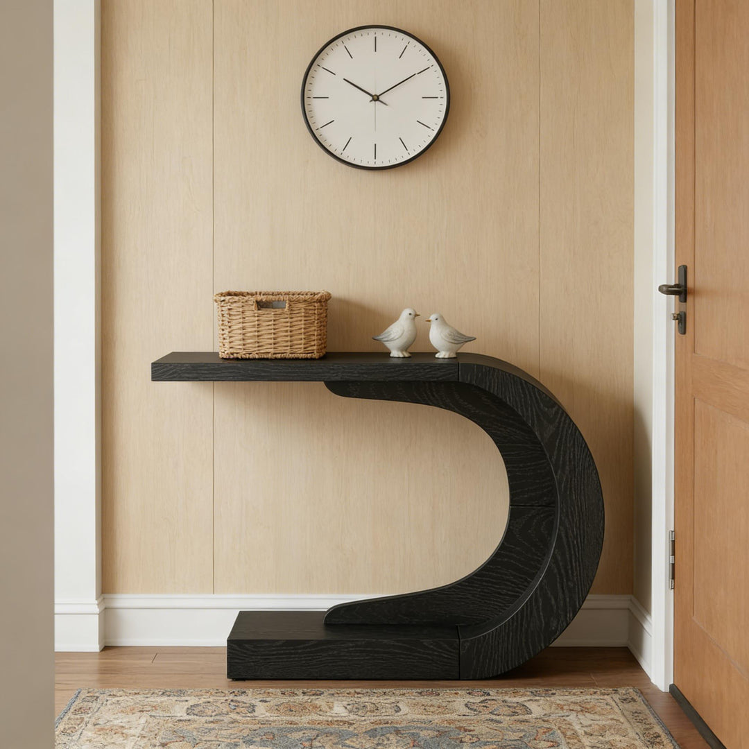 Buy farmhouse furniture Modern Italian Black Moon End Table - Modern Cottage Farmhouse Furniture