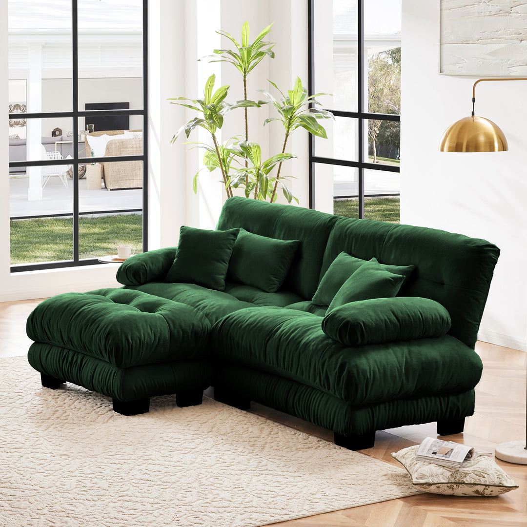 Buy farmhouse furniture Marbella | Upholstered Mediterranean Luxury Cloud Green Wide Arm Sofa - Modern Cottage Farmhouse Furniture