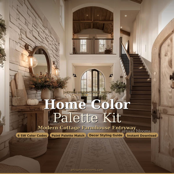 Buy farmhouse furniture Farmhouse Entryway Color Palette Kit — Sherwin-Williams Paint Match | Instant PDF Download - Modern Cottage Farmhouse Furniture
