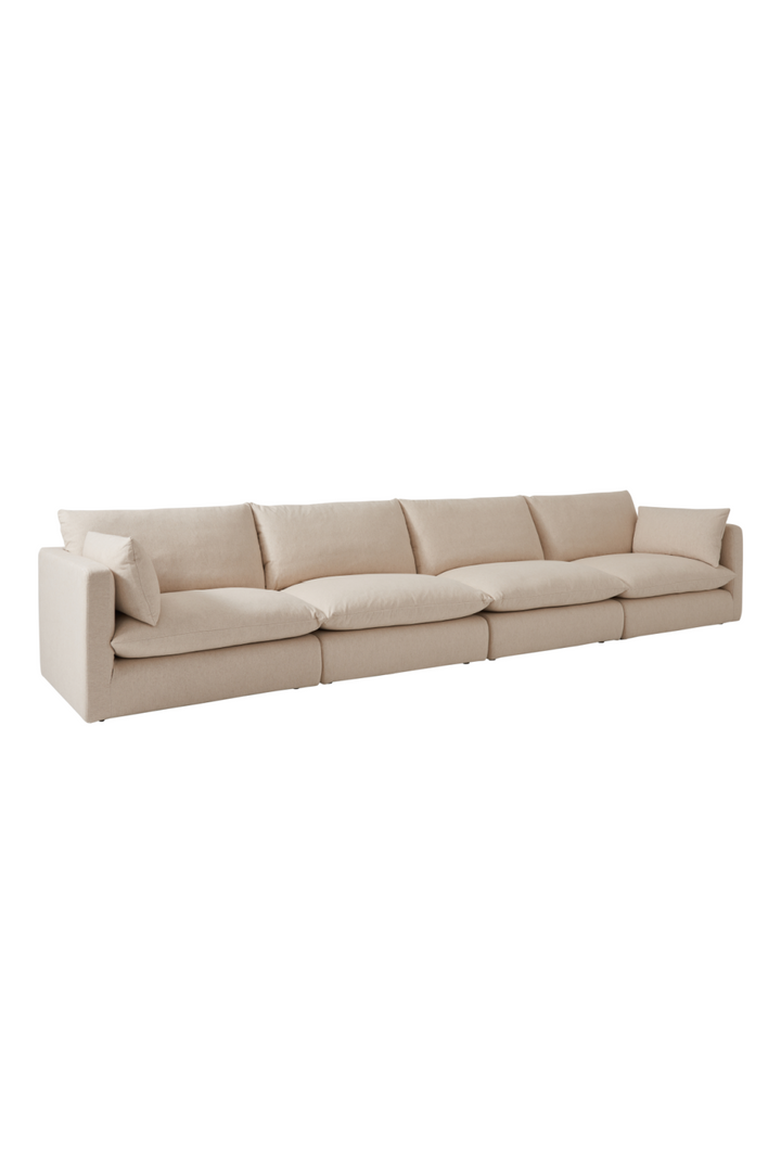 Buy farmhouse furniture Cream Linen Modern Farmhouse Sectional Sofa Couch | Charlie - Modern Cottage Farmhouse Furniture