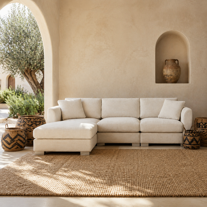 Buy farmhouse furniture Maison Blanc Sofa | Ivory Large Modern Farmhouse Sofa Couch - Modern Cottage Farmhouse Furniture