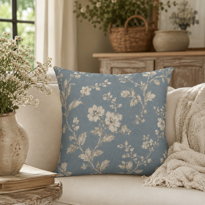 Blue Cottage Square Pillowcase By Artisan Blooms