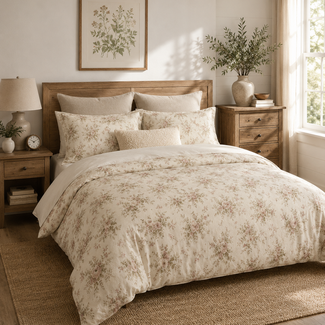 Vintage Rosewood Floral Comforter — By. Artisan Blooms