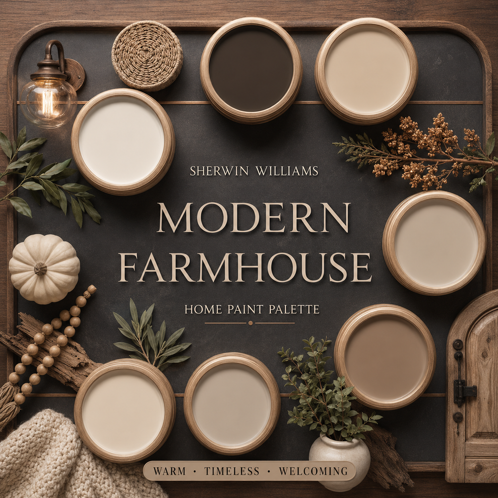 Buy farmhouse furniture Farmhouse Entryway Color Palette Kit — Sherwin-Williams Paint Match | Instant PDF Download - Modern Cottage Farmhouse Furniture