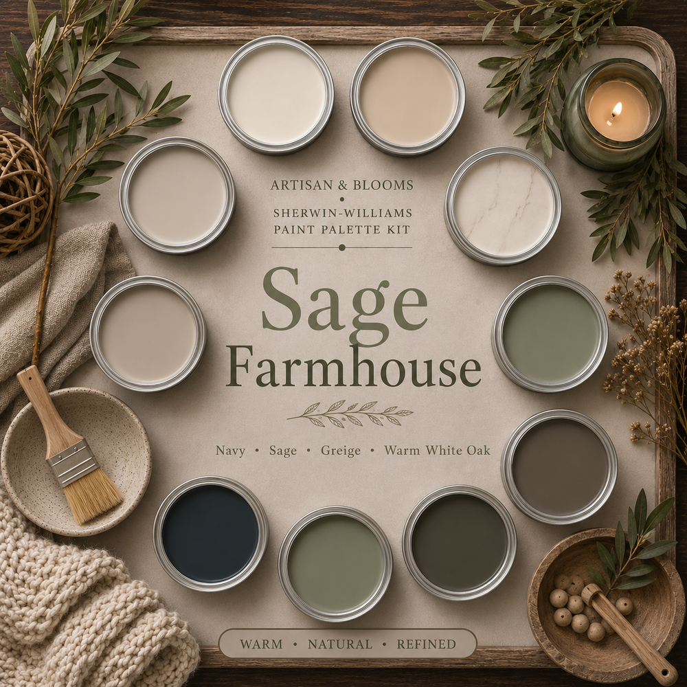 Buy farmhouse furniture Earthy Sanctuary Bedroom | Digital Colour Swatch Kit | 300 DPI Print-at-Home | SW · BM · Behr · F&B · Sikkens · Dulux · Asian Paints - Modern Cottage Farmhouse Furniture