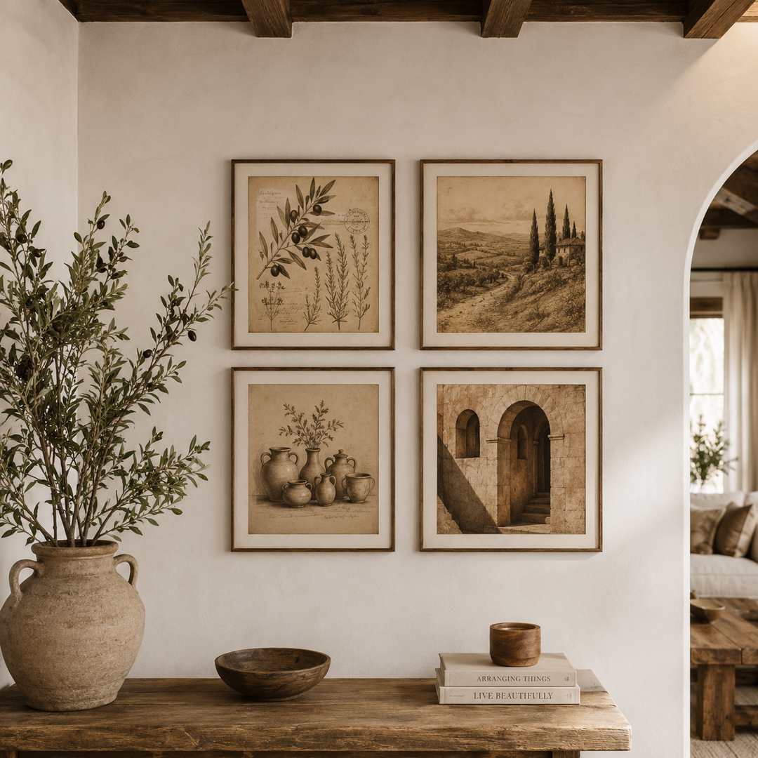 Buy farmhouse furniture Mediterranean Farmhouse Wall Gallery (7pc Wall Art) - 2026 Home Color Trends - Modern Cottage Farmhouse Furniture