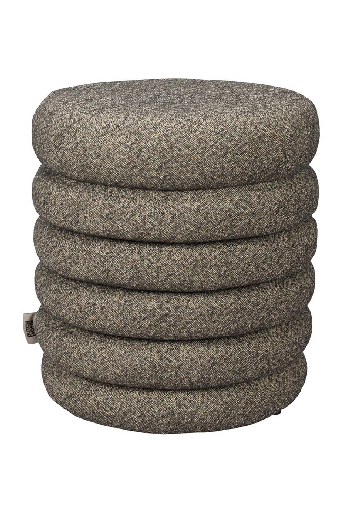 Buy farmhouse furniture Modern Mediterranean Italian Off White Beige Boucle Upholstered Stool Ottoman - Modern Cottage Farmhouse Furniture