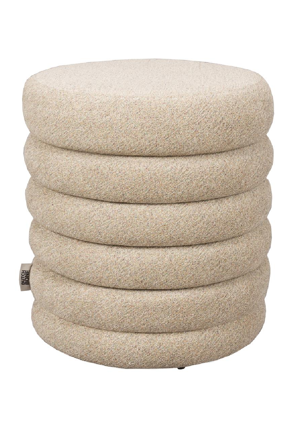 Buy farmhouse furniture Modern Mediterranean Italian Off White Beige Boucle Upholstered Stool Ottoman - Modern Cottage Farmhouse Furniture