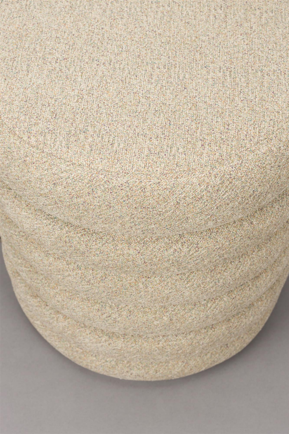Buy farmhouse furniture Modern Mediterranean Italian Off White Beige Boucle Upholstered Stool Ottoman - Modern Cottage Farmhouse Furniture
