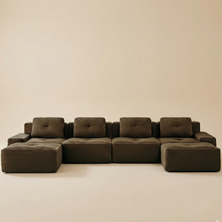 Buy farmhouse furniture Hearth | Large U Shaped Brown Modern Cottage Farmhouse Style Sofa Couch - Modern Cottage Farmhouse Furniture
