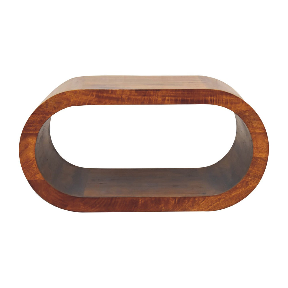 Buy farmhouse furniture Amaya Oval Mango Wood Coffee Table | Mediterranean Chestnut Finish | 31.5" x 19.7" - Modern Cottage Farmhouse Furniture
