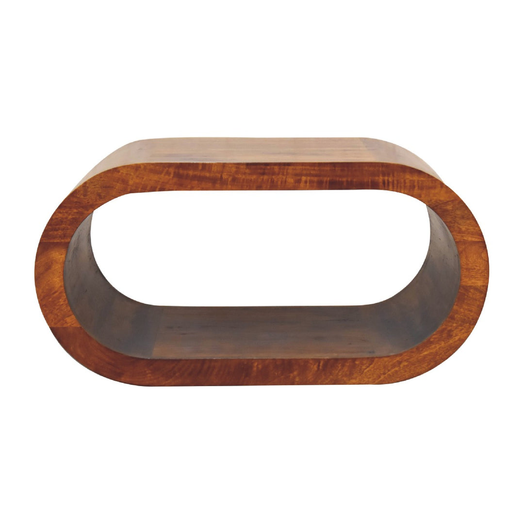 Buy farmhouse furniture Amaya Oval Mango Wood Coffee Table | Mediterranean Chestnut Finish | 31.5" x 19.7" - Modern Cottage Farmhouse Furniture