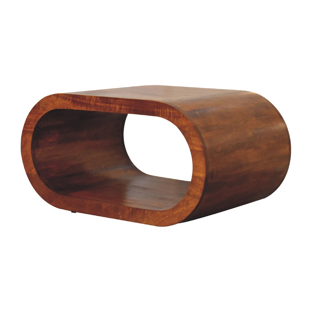 Buy farmhouse furniture Amaya Oval Mango Wood Coffee Table | Mediterranean Chestnut Finish | 31.5" x 19.7" - Modern Cottage Farmhouse Furniture