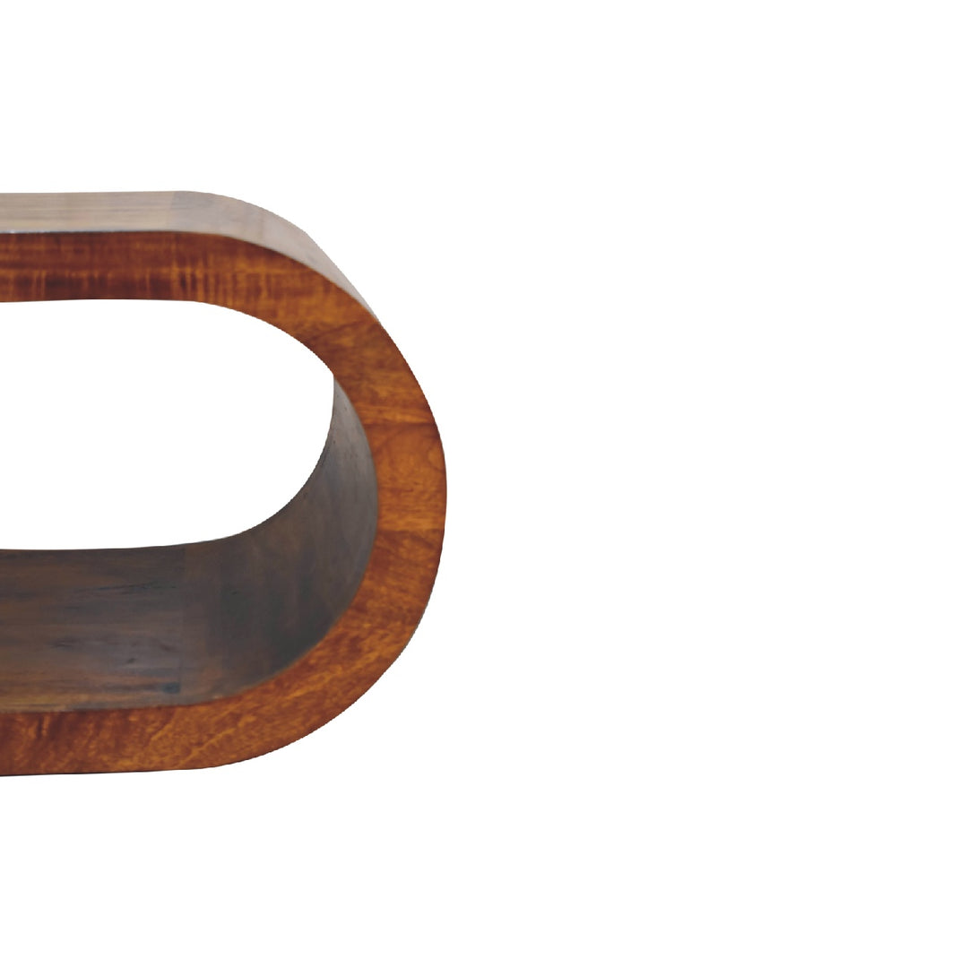 Buy farmhouse furniture Amaya Oval Mango Wood Coffee Table | Mediterranean Chestnut Finish | 31.5" x 19.7" - Modern Cottage Farmhouse Furniture