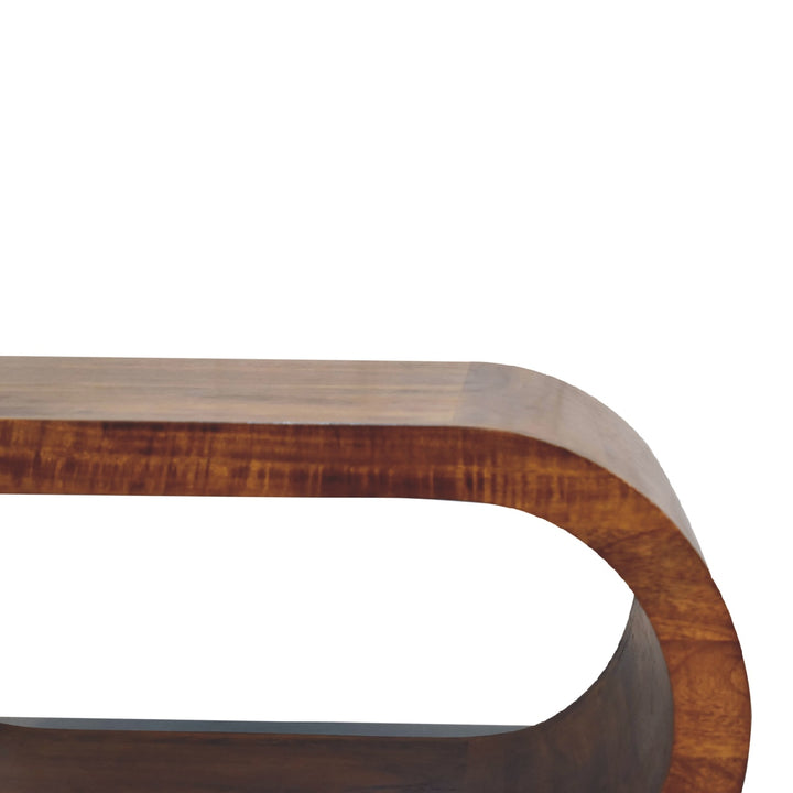 Buy farmhouse furniture Amaya Oval Mango Wood Coffee Table | Mediterranean Chestnut Finish | 31.5" x 19.7" - Modern Cottage Farmhouse Furniture