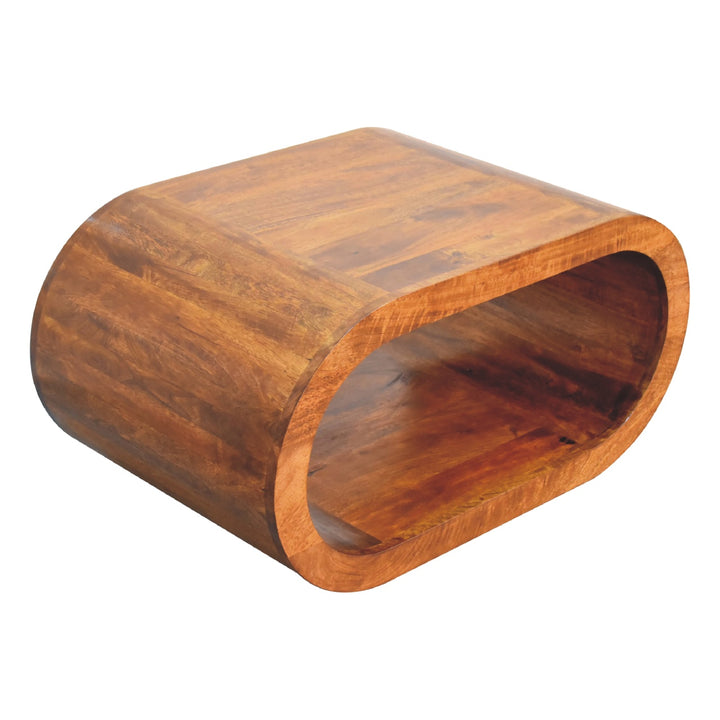 Buy farmhouse furniture Amaya Oval Mango Wood Coffee Table | Mediterranean Chestnut Finish | 31.5" x 19.7" - Modern Cottage Farmhouse Furniture
