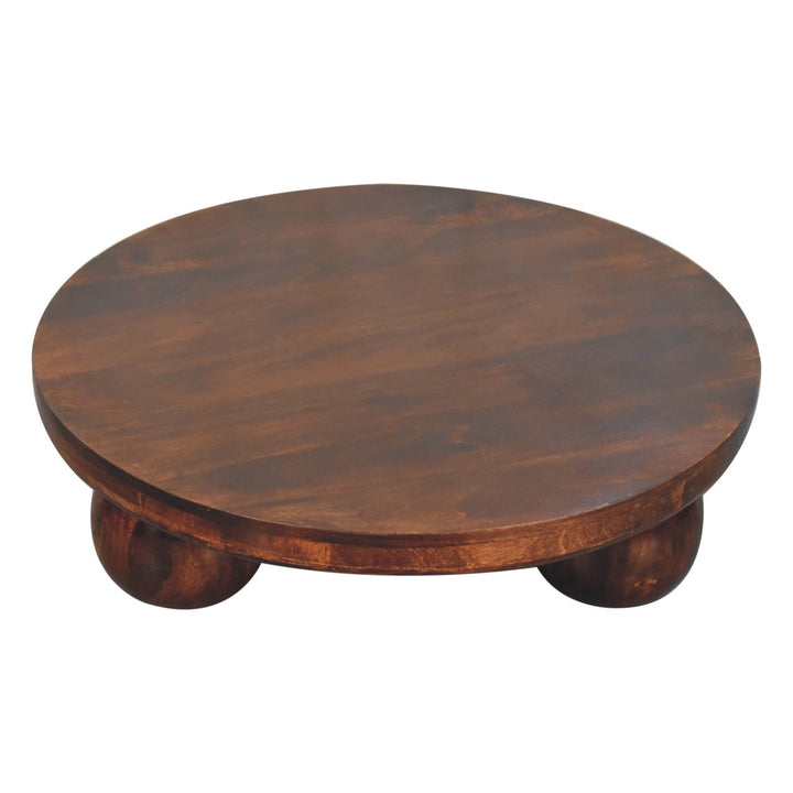 Buy farmhouse furniture Sorrento Luxe Mediterranean Luxury Greek Walnut Central Table with Ball Feet - Modern Cottage Farmhouse Furniture
