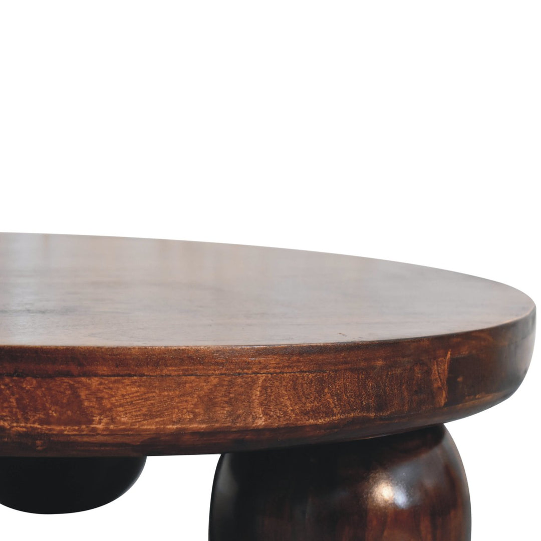 Buy farmhouse furniture Sorrento Luxe Mediterranean Luxury Greek Walnut Central Table with Ball Feet - Modern Cottage Farmhouse Furniture