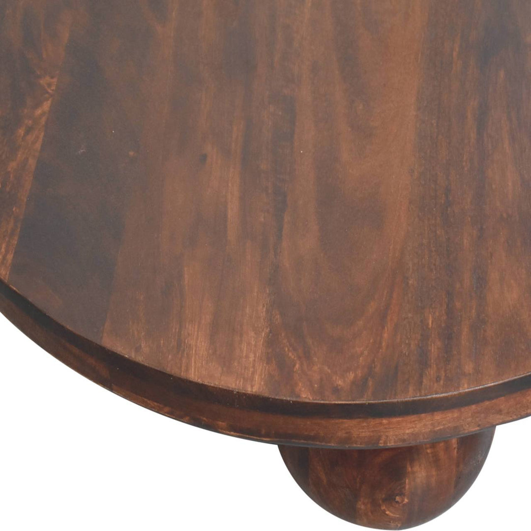Buy farmhouse furniture Sorrento Luxe Mediterranean Luxury Greek Walnut Central Table with Ball Feet - Modern Cottage Farmhouse Furniture