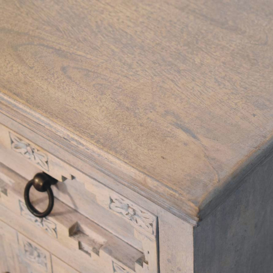 Buy farmhouse furniture Jaipur Mediterranean Greece Ashed Lattice Sideboard - Modern Cottage Farmhouse Furniture