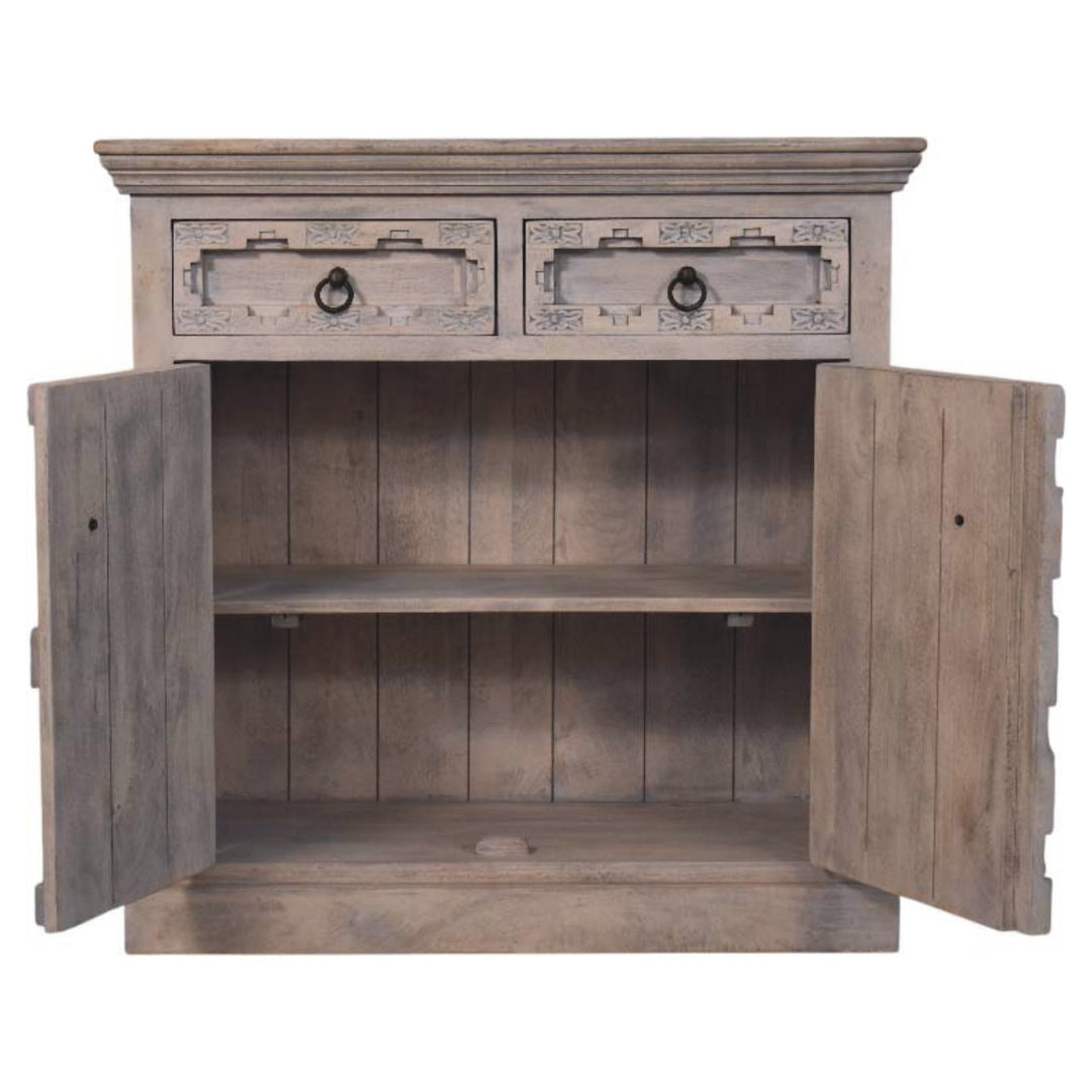 Buy farmhouse furniture Jaipur Mediterranean Greece Ashed Lattice Sideboard - Modern Cottage Farmhouse Furniture