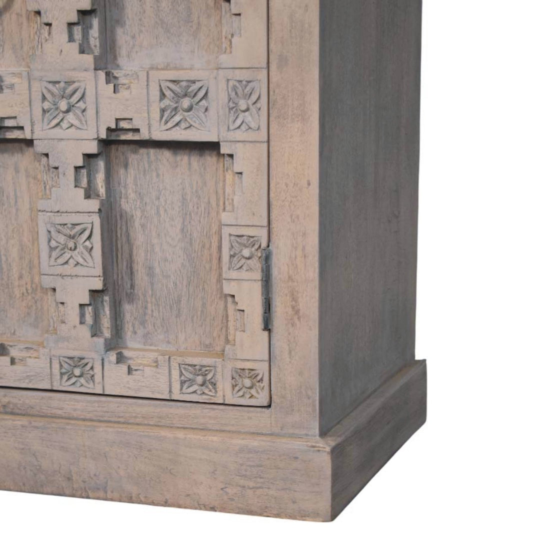 Buy farmhouse furniture Jaipur Mediterranean Greece Ashed Lattice Sideboard - Modern Cottage Farmhouse Furniture