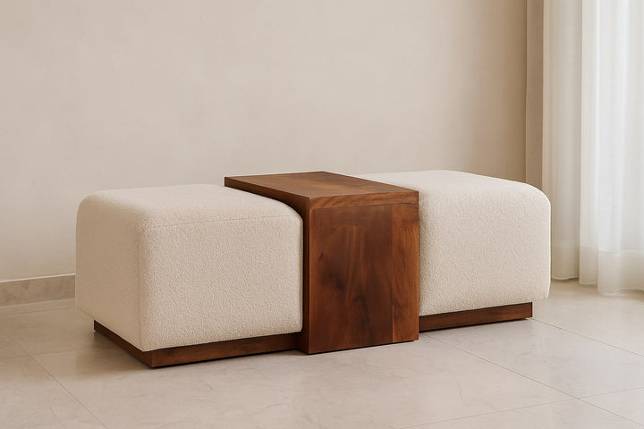 Buy farmhouse furniture Paros Modern Handcrafted Greek Luxury Bench Coffee Table Pair - Modern Cottage Farmhouse Furniture