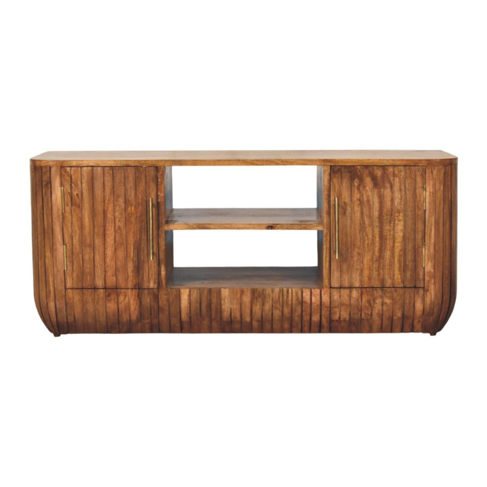 Buy farmhouse furniture Mar Azul Fluted Mediterranean TV Console - Modern Cottage Farmhouse Furniture
