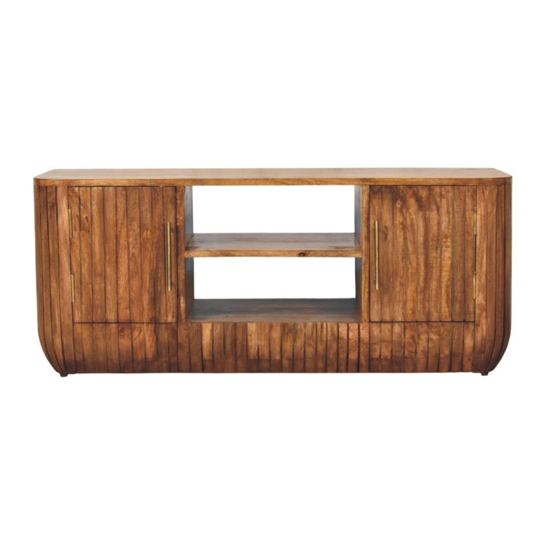 Buy farmhouse furniture Mar Azul Fluted Mediterranean TV Console - Modern Cottage Farmhouse Furniture