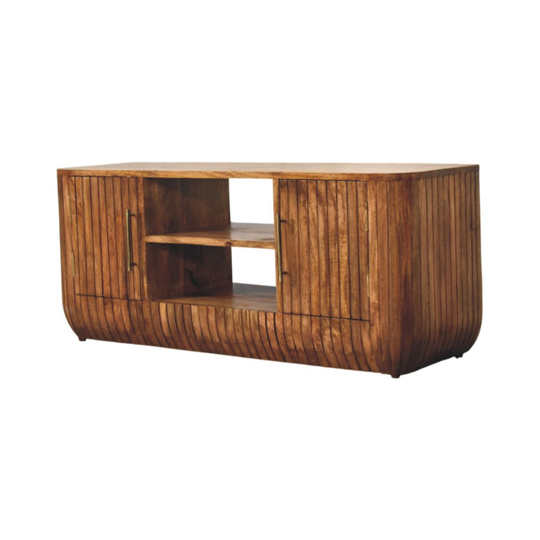 Buy farmhouse furniture Mar Azul Fluted Mediterranean TV Console - Modern Cottage Farmhouse Furniture