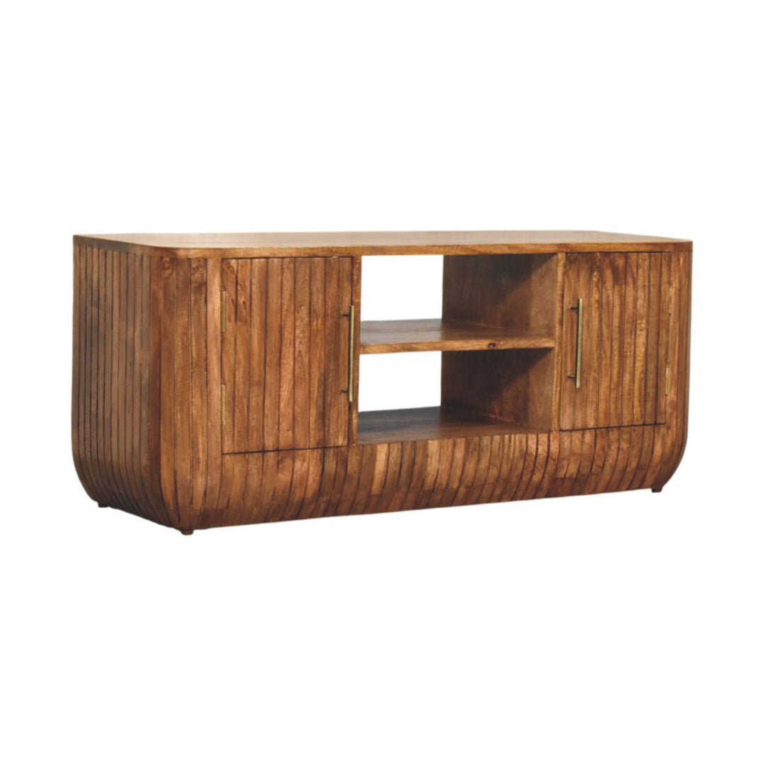Buy farmhouse furniture Mar Azul Fluted Mediterranean TV Console - Modern Cottage Farmhouse Furniture