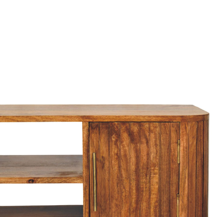 Buy farmhouse furniture Mar Azul Fluted Mediterranean TV Console - Modern Cottage Farmhouse Furniture
