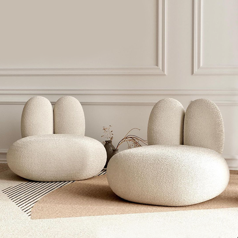 Buy farmhouse furniture La Vista Curved Mediterranean Coast Lamb Sofa - Modern Cottage Farmhouse Furniture