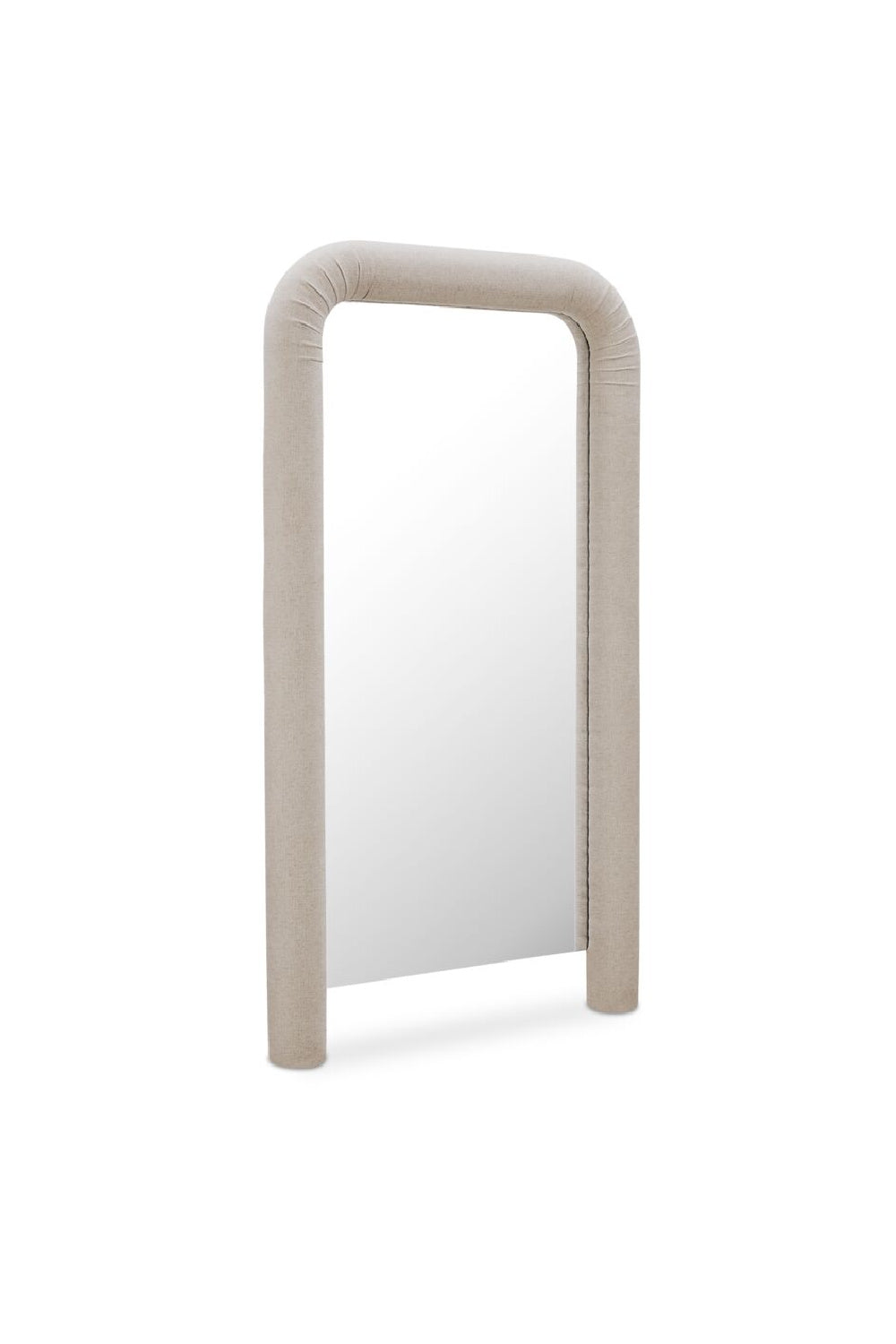 Buy farmhouse furniture Le Riu • Beige Large Modern Cottage Farmhouse Style Upholstered Floor Mirror - Modern Cottage Farmhouse Furniture