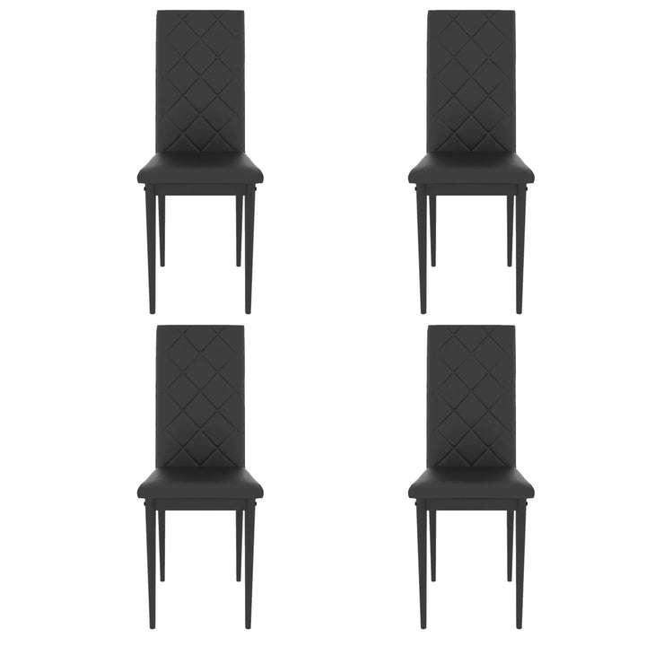 Buy farmhouse furniture La Ivoire | Modern Luxury Tempered Black Glass Black Dining Table w/ Chair Set - Modern Cottage Farmhouse Furniture