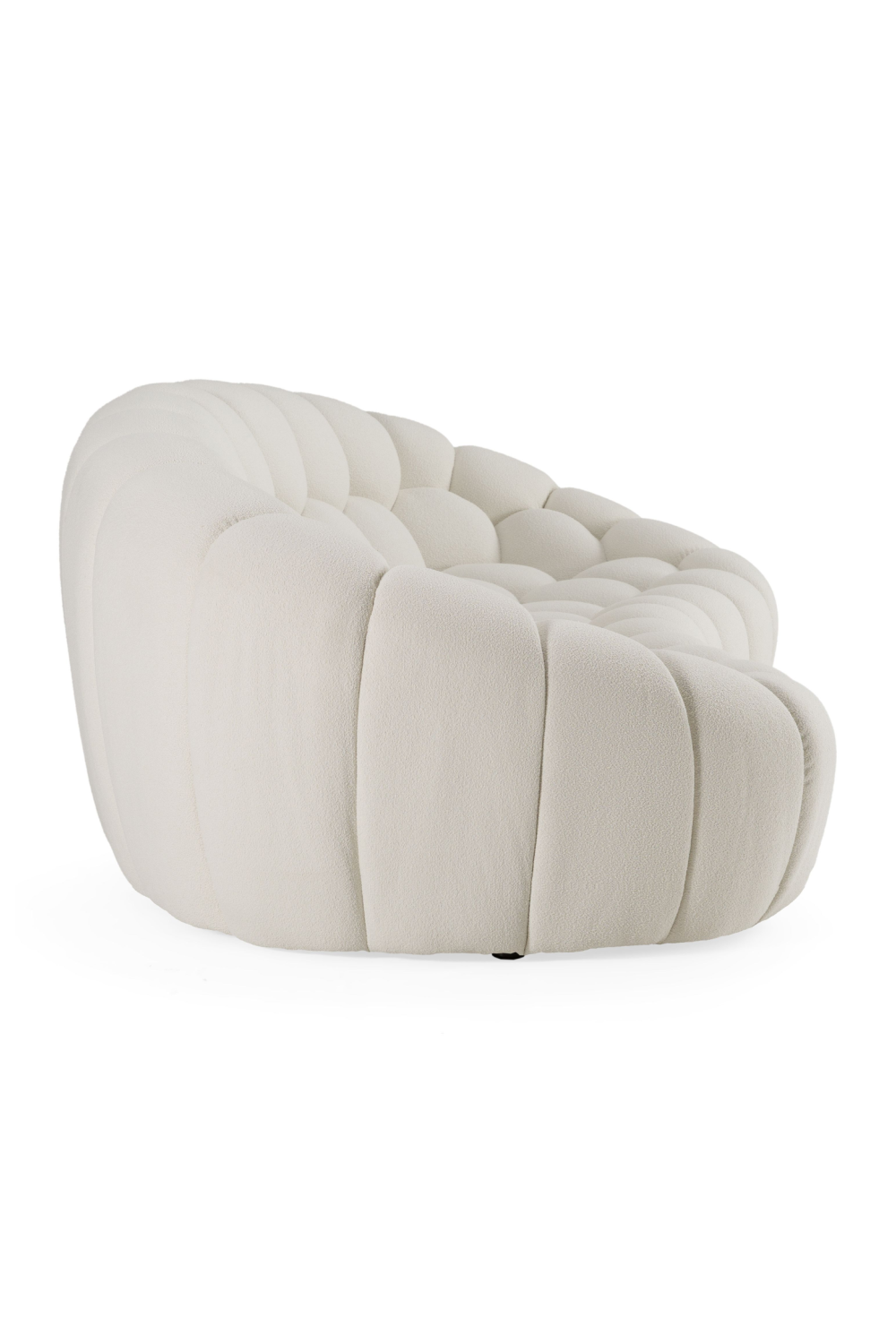 Buy farmhouse furniture Le Lia • White Modern Mediterranean Italian Hexagonal-Tufted Curved Sofa - Modern Cottage Farmhouse Furniture