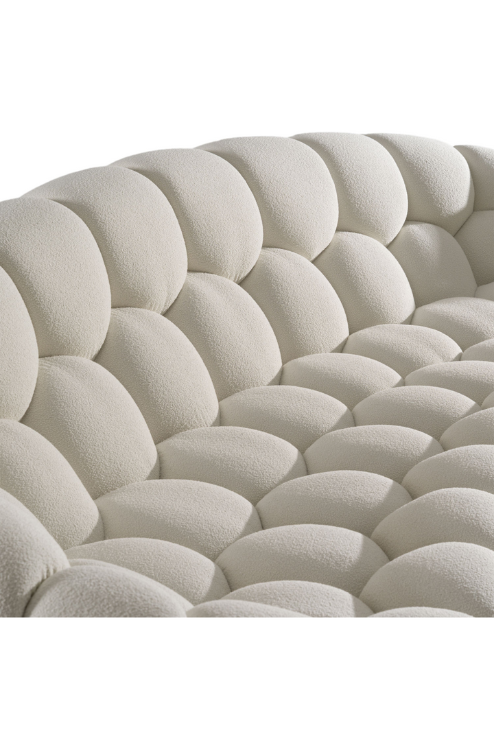 Buy farmhouse furniture Le Lia • White Modern Mediterranean Italian Hexagonal-Tufted Curved Sofa - Modern Cottage Farmhouse Furniture