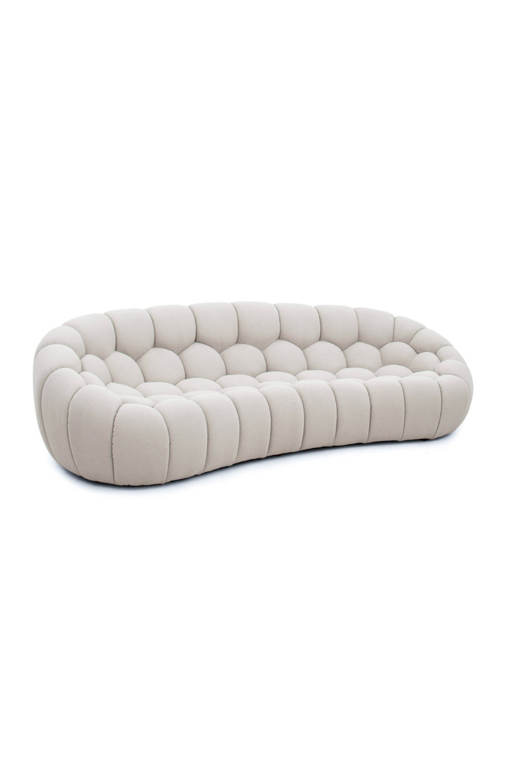 Buy farmhouse furniture Le Lia • White Modern Mediterranean Italian Hexagonal-Tufted Curved Sofa - Modern Cottage Farmhouse Furniture