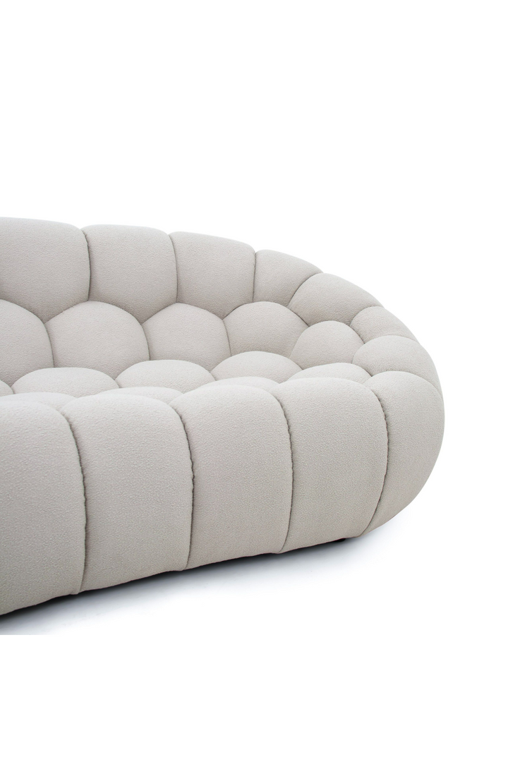 Buy farmhouse furniture Le Lia • White Modern Mediterranean Italian Hexagonal-Tufted Curved Sofa - Modern Cottage Farmhouse Furniture