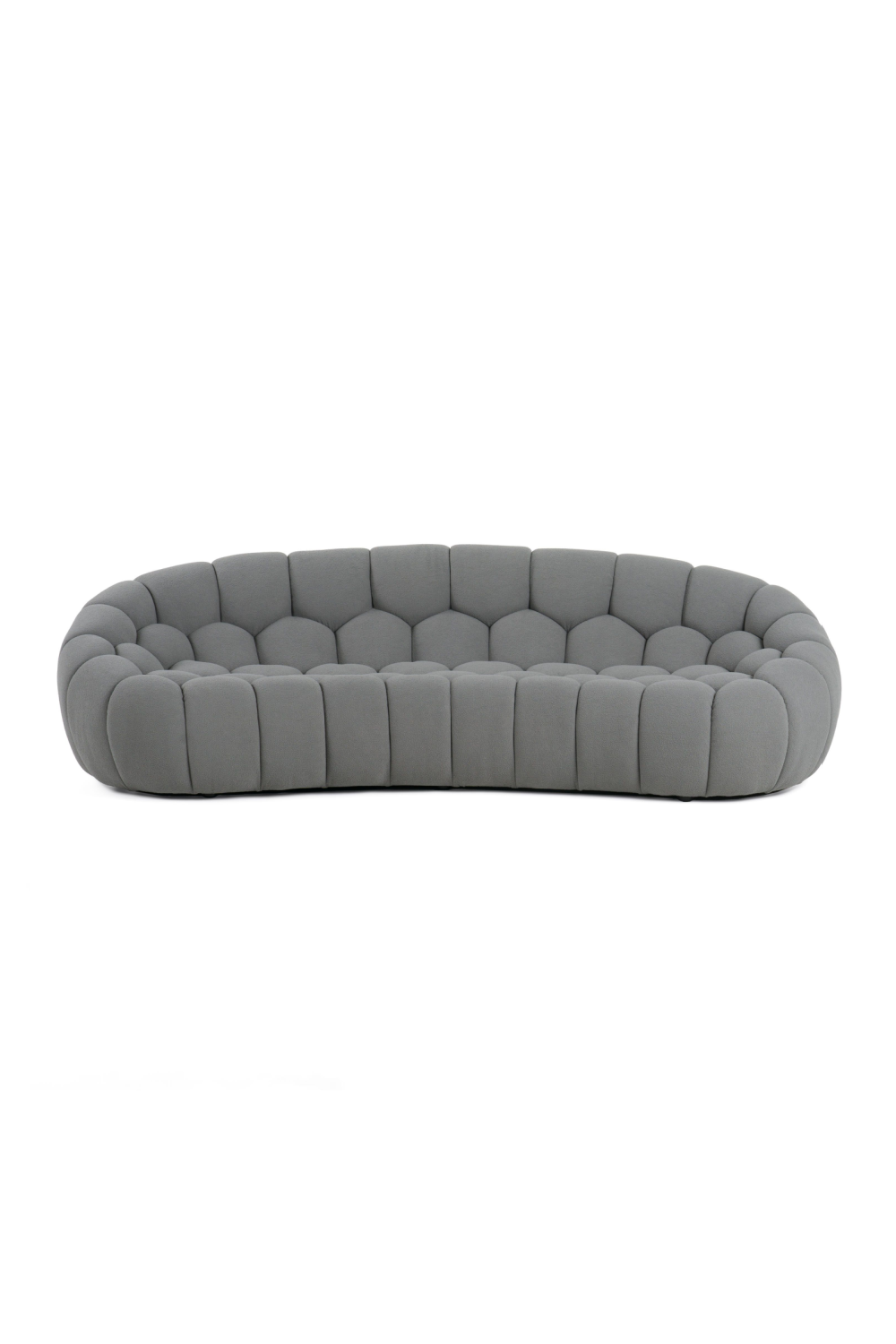 Buy farmhouse furniture Le Lia • White Modern Mediterranean Italian Hexagonal-Tufted Curved Sofa - Modern Cottage Farmhouse Furniture