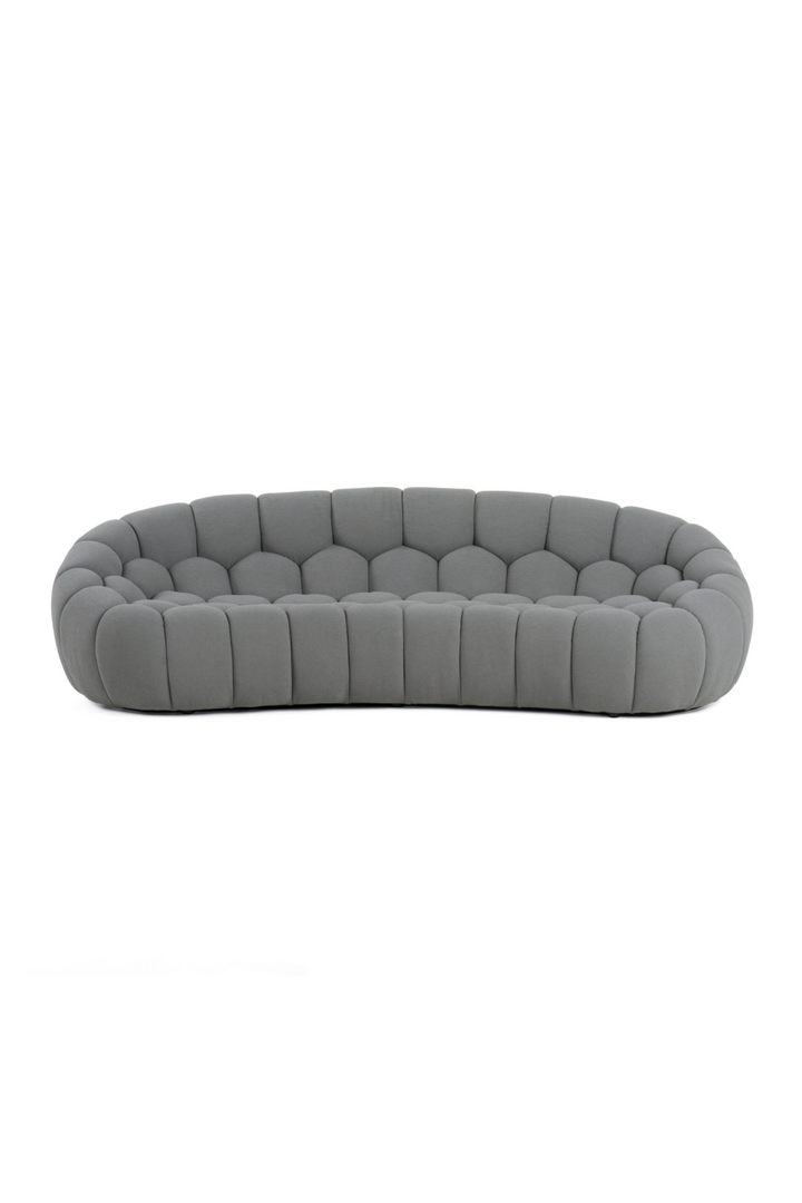 Buy farmhouse furniture Le Lia • White Modern Mediterranean Italian Hexagonal-Tufted Curved Sofa - Modern Cottage Farmhouse Furniture