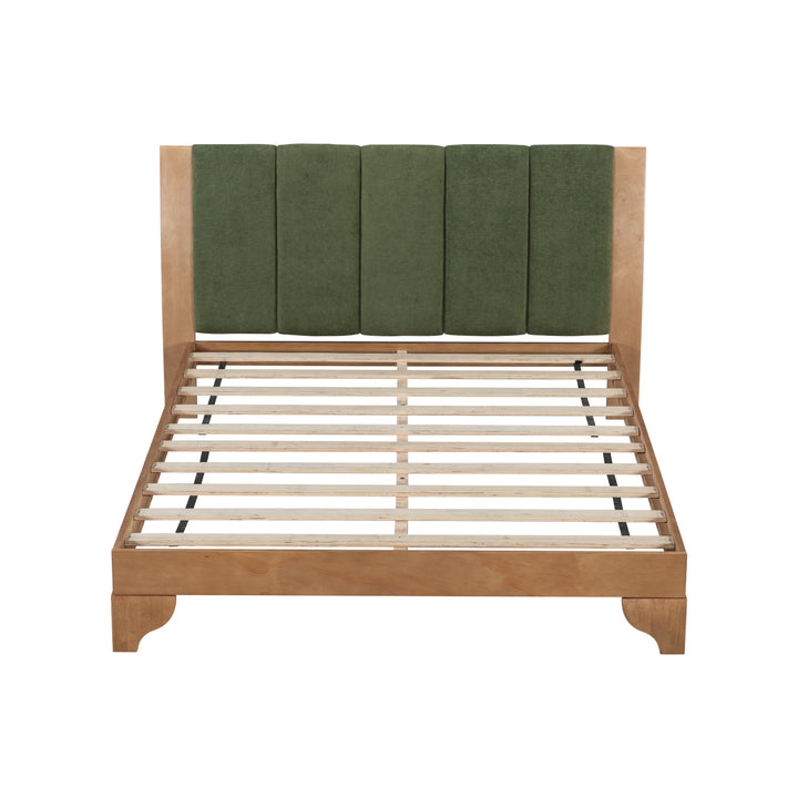 Buy farmhouse furniture Sage &amp; Cream Queen Premium Pine Wood Farmhouse Queen Bed Frame - Modern Cottage Farmhouse Furniture