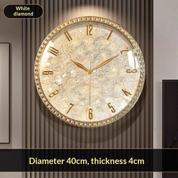 Buy farmhouse furniture Azure Mediterranean Contemporary Pearl Gold White Elegant Wall Clock - Modern Cottage Farmhouse Furniture