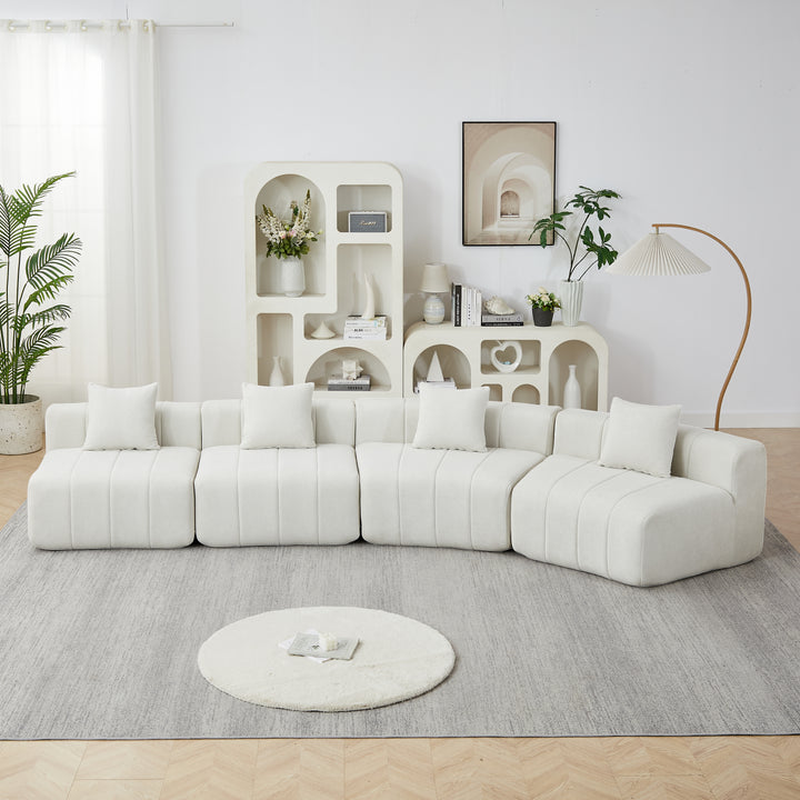 Buy farmhouse furniture The Valencia Cream Vista Sofa Section Sectional - Modern Cottage Farmhouse Furniture