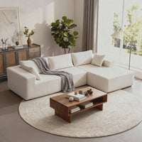 Buy farmhouse furniture Modern Beige Minimalist Modular L-shaped Sofa With A Lounge - Modern Cottage Farmhouse Furniture